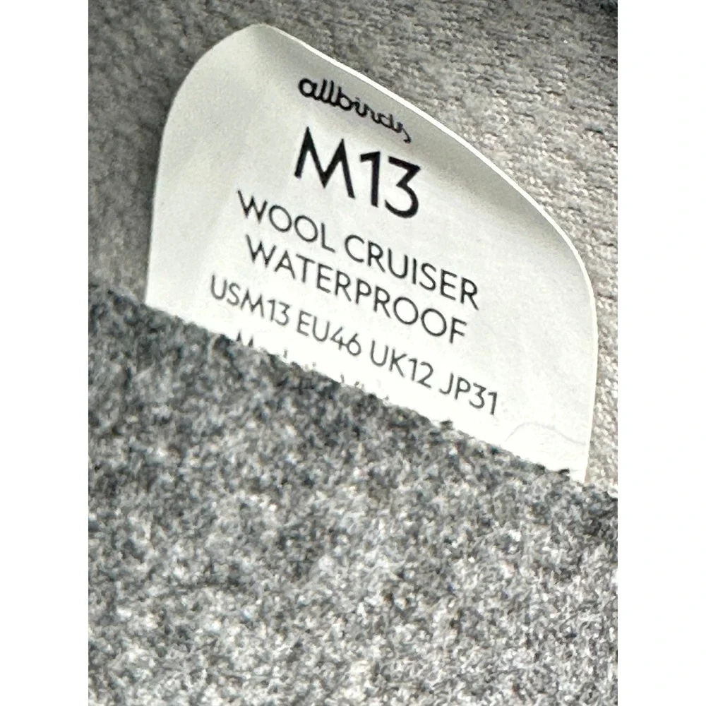 Allbirds Wool Cruiser Waterproof Men 13 Dark Grey Slip On Sneaker Weatherproof